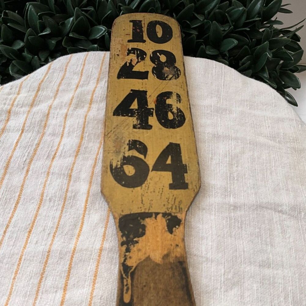 RARE antique wooden carnival betting paddle - primitive wooden betting paddle